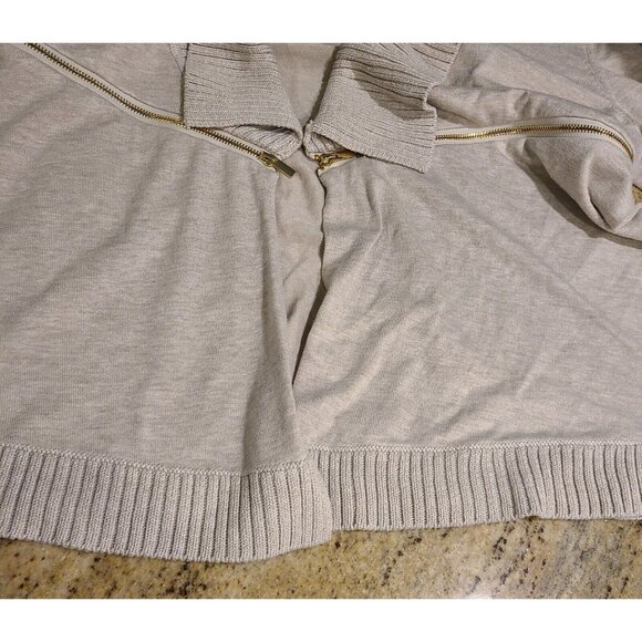 Dress Barn Woman XL Open Front Asymmetrical Hem Cardigan Sweater Zipper Accent - Picture 6 of 15